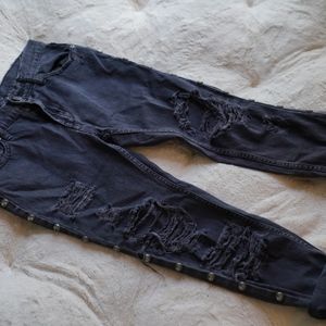 Urban Outfitters Black Stud Slim Boyfriend Jeans